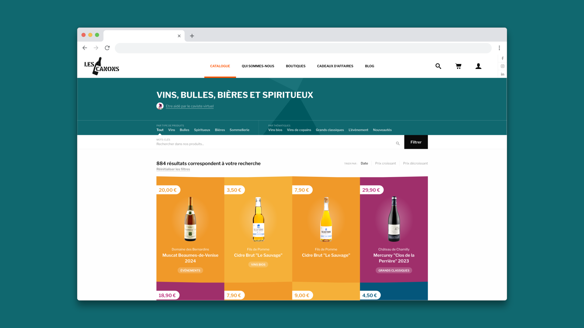 Les Canons — Catalogue produits