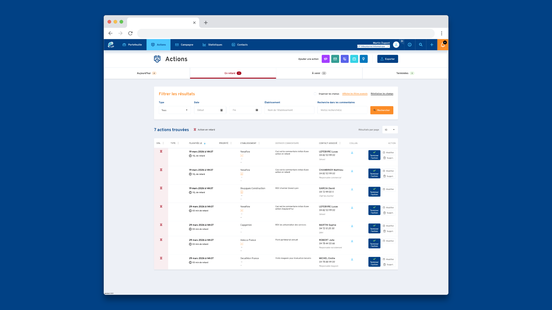CRM LIP — Campagne emailing
