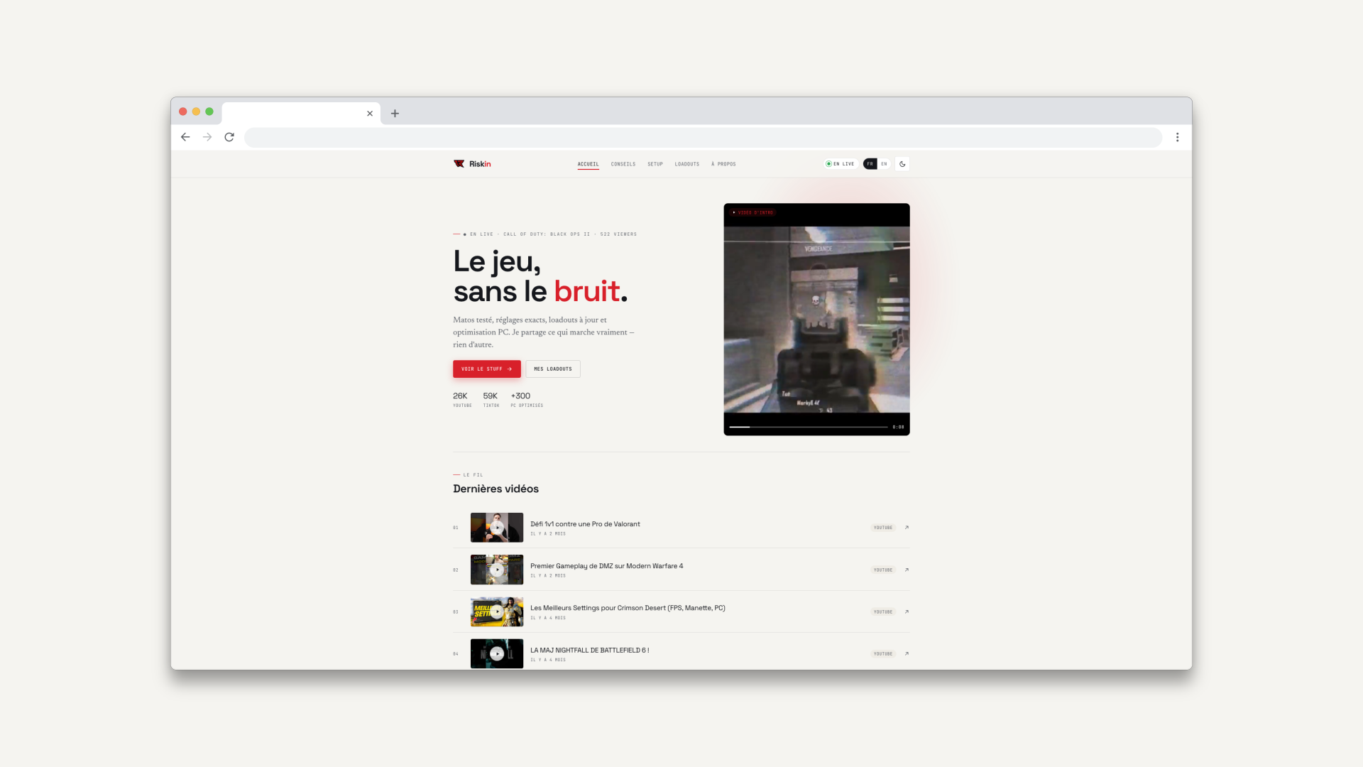 Riskin — Page d'accueil